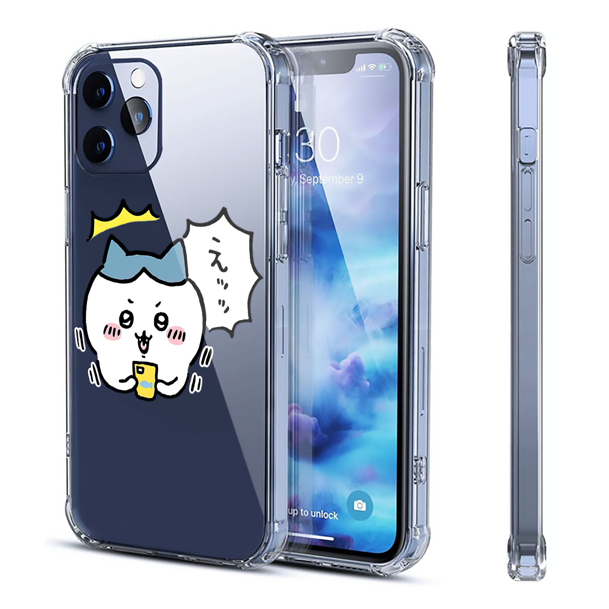 （画像用） ちいかわ ハチワレ Chii-kawa hachiware 【iPhone 12シリーズ対応】透明スマホケース（クリアソフトケース）